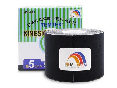 Temtex Kinesio Tape tejpovací páska černá 5 cm x 5 m