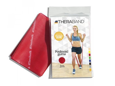TheraBand posilovací guma 2 m červená středně silná 1 ks TheraBand posilovací guma 2 m červená středně silná 1 ks