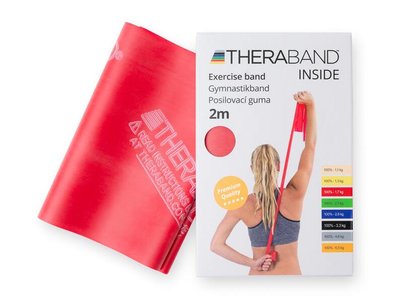 TheraBand posilovací guma 2 m červená středně silná 1 ks