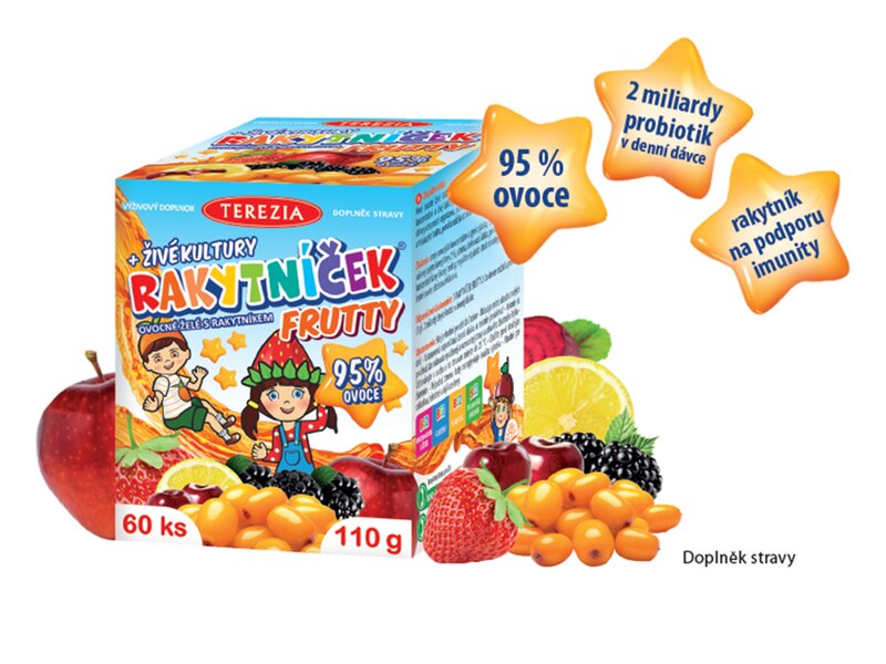 Rakytníček Frutty + živé kultury ovocné želé 60 ks Rakytníček Frutty + živé kultury ovocné želé 60 ks