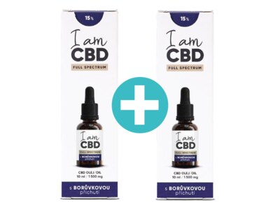 I am CBD Full Spectrum CBD olej 15% borůvka 10 ml 1+1 ZDARMA I am CBD Full Spectrum CBD olej 15% borůvka 10 ml 1+1 ZDARMA