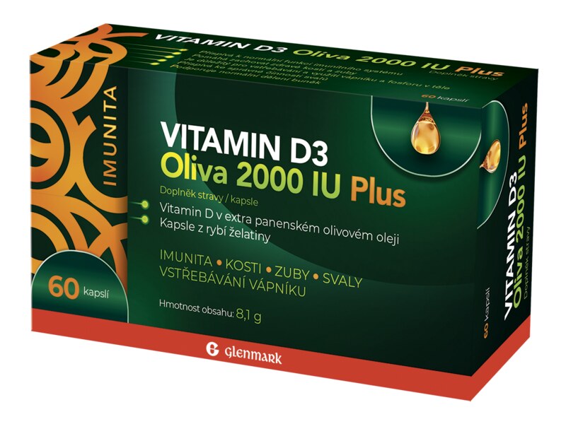 Vitamin D3 Oliva Plus 2000 IU 60 kapslí Magistra.cz