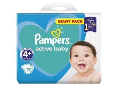 Pampers Active Baby Giant Pack vel. 4+ (10-15 kg) dětské plenky 70 ks