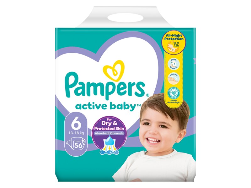 Pampers Active Baby Giant Pack vel. 6 (13-18 kg) dětské plenky 56 ks