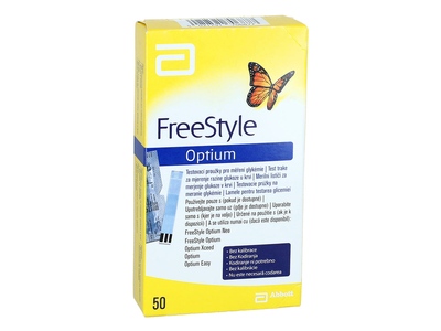 FreeStyle Optium testovací proužky do glukometru 50 ks