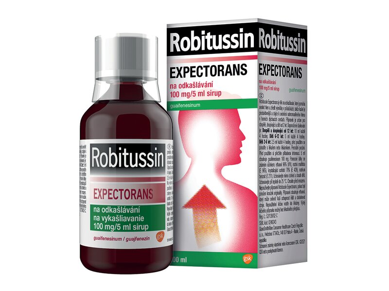 Robitussin Expectorans 100 mg/5 ml, sirup na odkašlávání 100 ml
