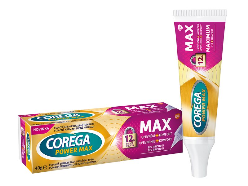 Corega Power Max Upevnění + Komfort fixační krém 40 g