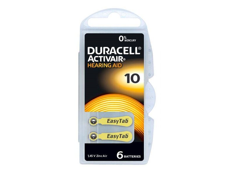 Duracell DA10 EasyTab baterie do naslouchadel 6 ks Duracell DA10 EasyTab baterie do naslouchadel 6 ks