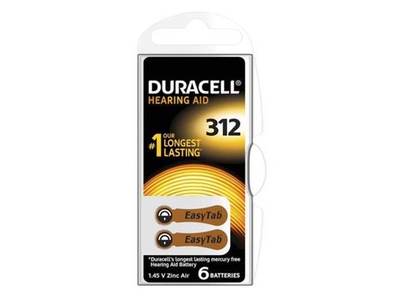 Duracell DA312 PR41 baterie do naslouchadel 6 ks