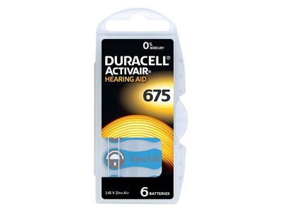 Duracell DA675 EasyTab baterie do naslouchadel 6 ks