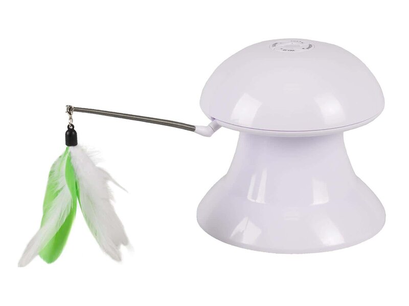 Flamingo Interaktivní hračka pro kočky lazer a peří 2v1 18 x 17 cm