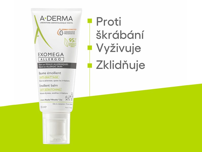 A-Derma Exomega Allergo emolienční balzám 200 ml A-Derma Exomega Allergo emolienční balzám 200 ml