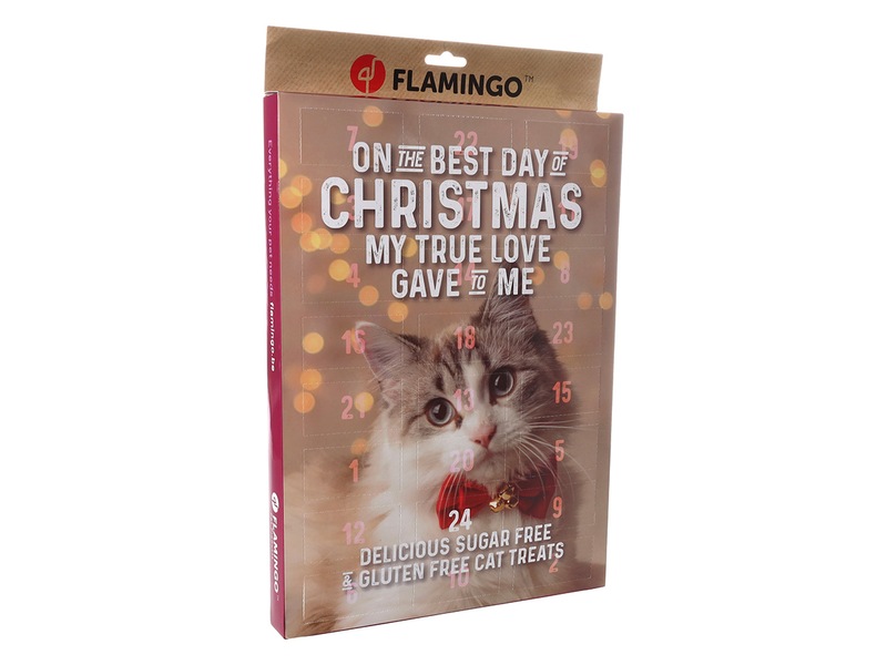 Flamingo Adventní kalendář s pamlsky pro kočky 295 g
