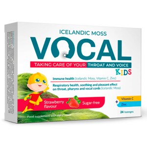 Vocal Kids měkké pastilky jahoda 24 pastilek