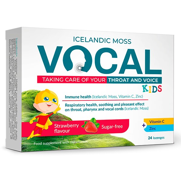 Vocal Kids měkké pastilky jahoda 24 pastilek