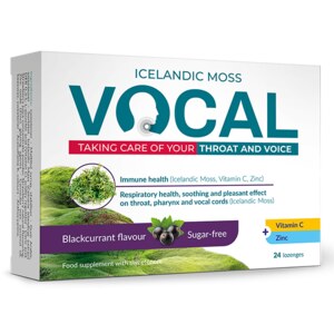 Vocal pastilky bez cukru černý rybíz 24 pastilek