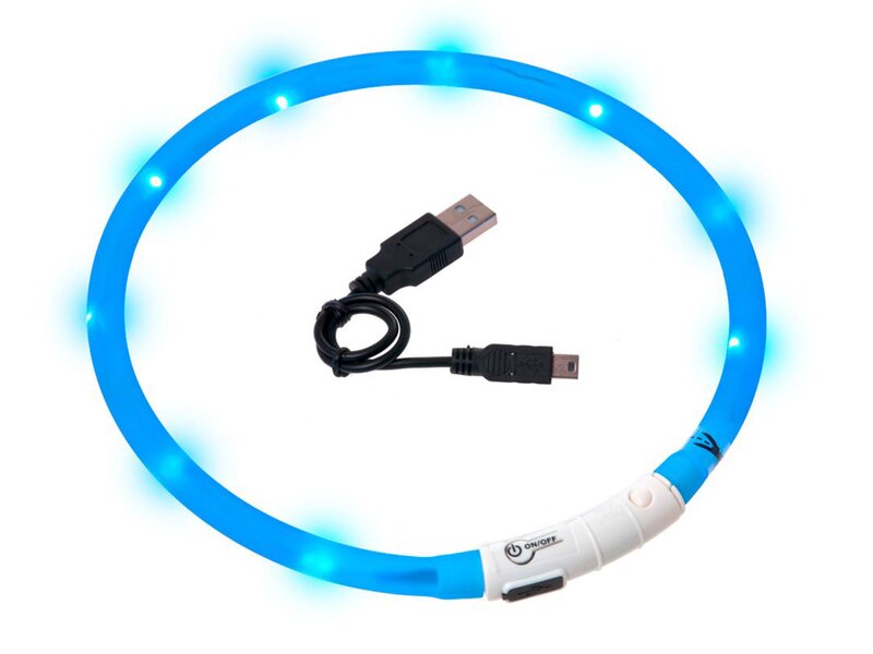Karlie LED světelný obojek modrý obvod 20-75 cm