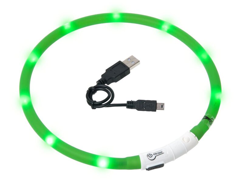 Karlie LED světelný obojek zelený obvod 20-75 cm Karlie LED světelný obojek zelený obvod 20-75 cm