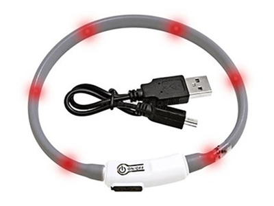 Flamingo LED světelný obojek pro kočky černý obvod 20-35 cm