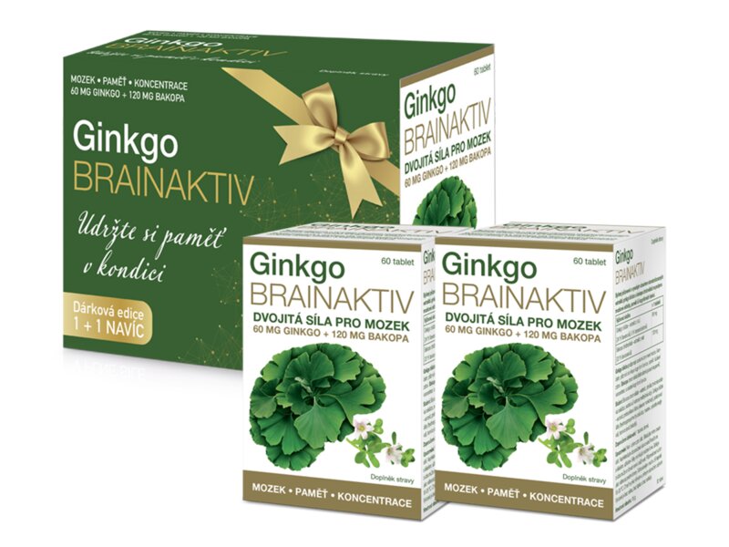 Ginkgo Brainaktiv  60 tbl Vánoční edice 1+1 ZDARMA