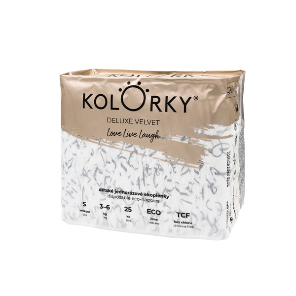 Kolorky Deluxe Velvet dětské plenky eko S 3-6 kg 25 ks Kolorky Deluxe Velvet dětské plenky eko S 3-6 kg 25 ks