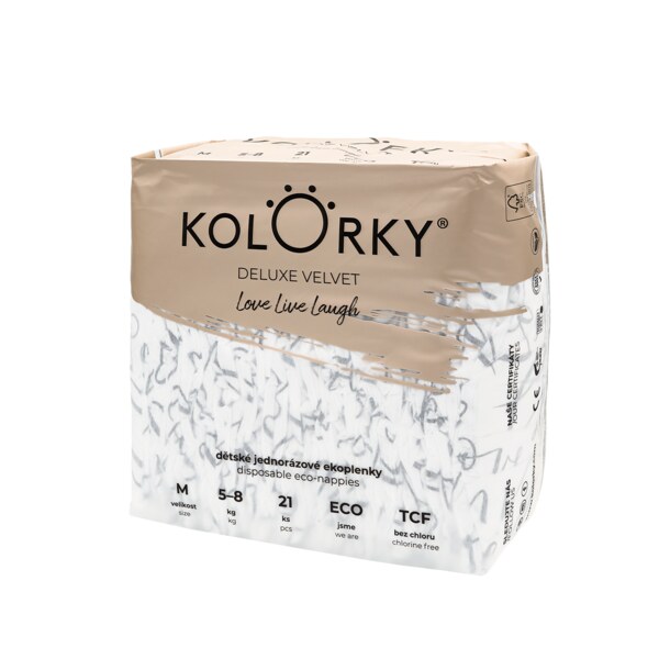 Kolorky Deluxe Velvet dětské plenky eko M 5-8 kg 21 ks