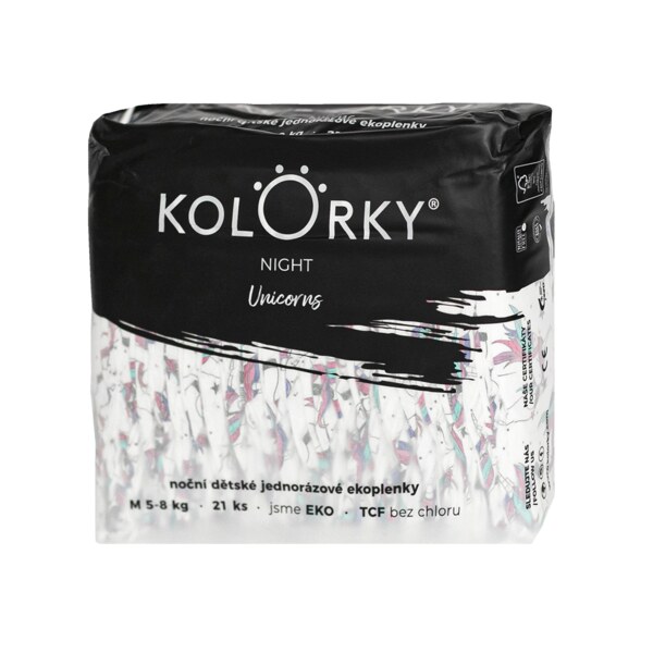 Kolorky Night dětské plenky eko M 5-8 kg 21 ks