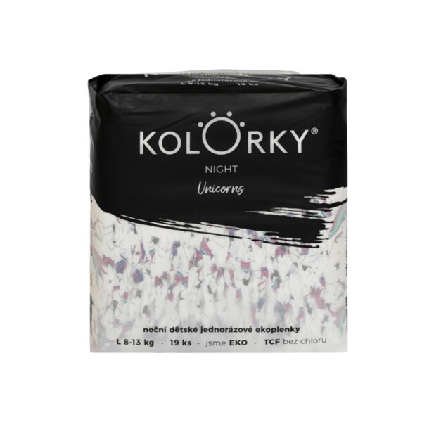Kolorky Night dětské plenky eko L 8-13 kg 19 ks