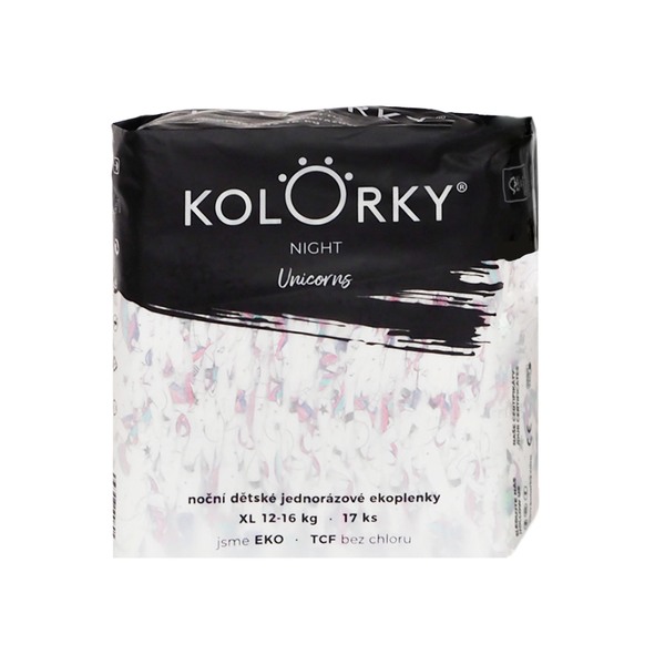 Kolorky Night dětské plenky eko XL 12-16 kg 17 ks