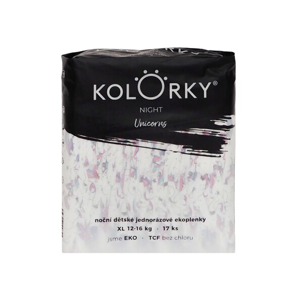 Kolorky Night dětské plenky eko XL 12-16 kg 17 ks