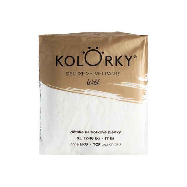 Kolorky Deluxe Velvet dětské plenkové kalhotky eko XL 12-16 kg 17 ks