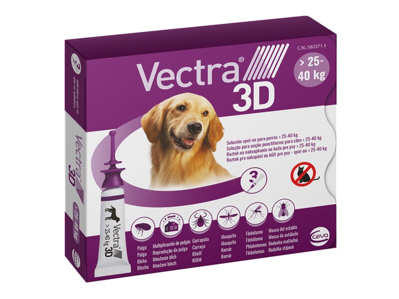 Vectra 3D Spot-On pro psy L (25-40 kg) 3x4,7 ml Vectra 3D Spot-On pro psy L (25-40 kg) 3x4,7 ml