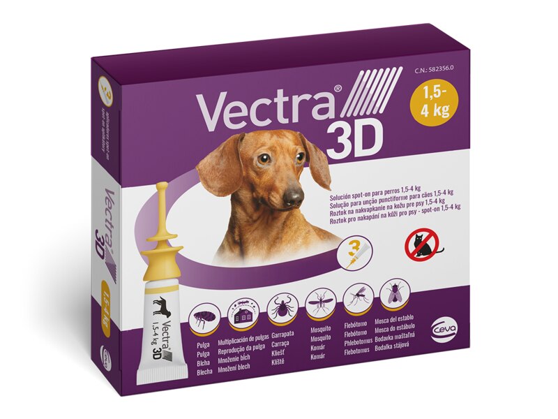 Vectra 3D Spot-On pro psy XS (1,5-4 kg) 3x0,8 ml
