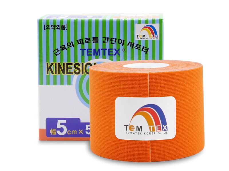 Temtex Kinesio Tape tejpovací páska oranžová 5 cm x 5 m