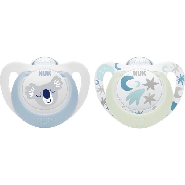 NUK Star dudlík 0-6m Den&Noc 2 ks