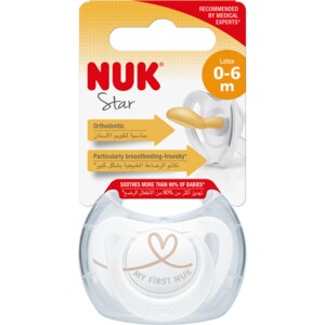NUK Star dudlík latexový 0-6m 1 ks