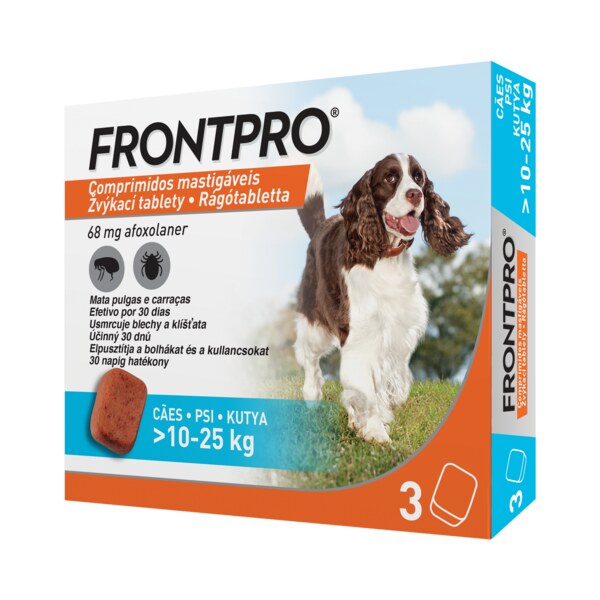 Frontpro žvýkací tablety pro psy (10-25 kg) 68 mg 3 tablety