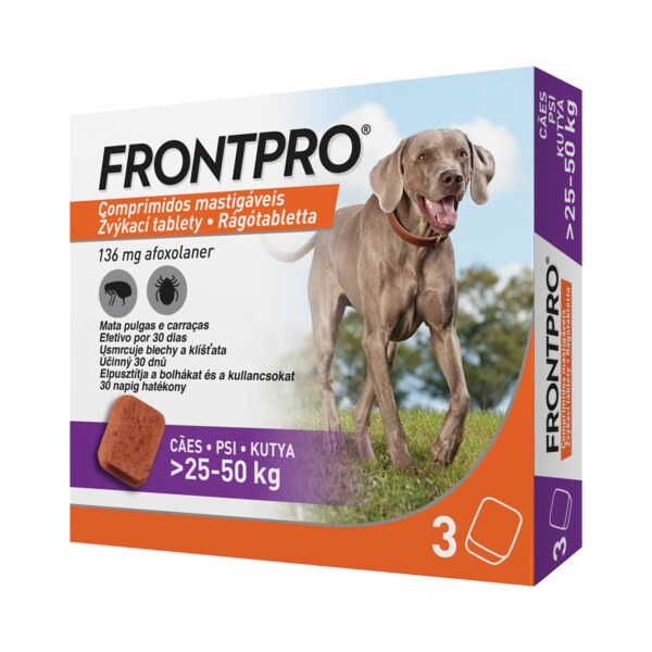 Frontpro žvýkací tablety pro psy (25-50 kg) 136 mg 3 tablety