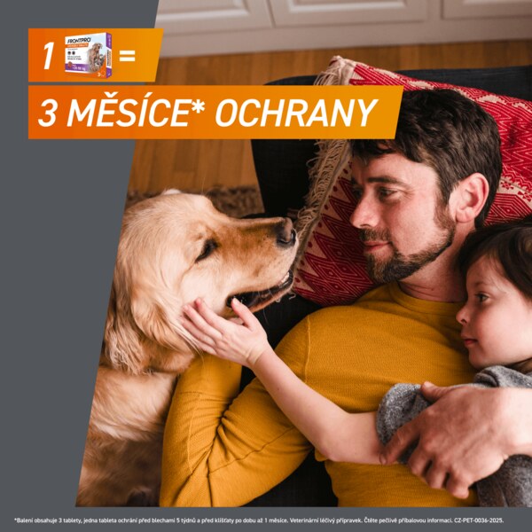 Frontpro žvýkací tablety pro psy (25-50 kg) 136 mg 3 tablety Frontpro žvýkací tablety pro psy (25-50 kg) 136 mg 3 tablety