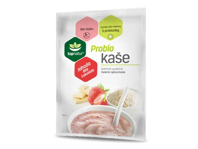 Topnatur Probio kaše jahoda&bílá čokoláda 60 g