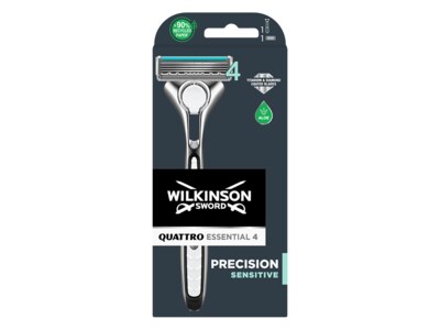 Wilkinson Sword Quattro Essential Precision Sensitive 1-up holicí strojek + 1 náhradní hlavice Wilkinson Sword Quattro Essential Precision Sensitive 1-up holicí strojek + 1 náhradní hlavice