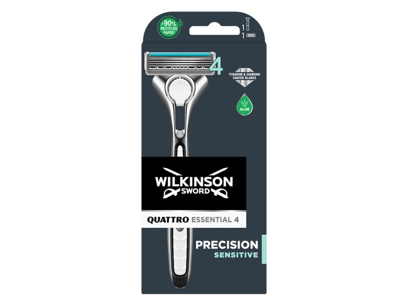 Wilkinson Sword Quattro Essential Precision Sensitive 1-up holicí strojek + 1 náhradní hlavice