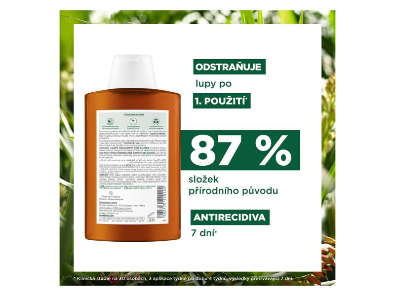 Klorane Šampon proti lupům s galangalem 200 ml Klorane Šampon proti lupům s galangalem 200 ml