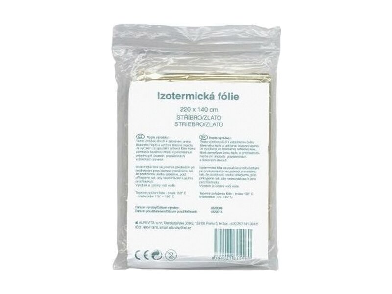 Fixaplast izotermická fólie stříbro/zlato 220x140 cm Fixaplast izotermická fólie stříbro/zlato 220x140 cm