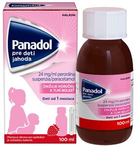 Panadol pro děti 24 mg/ml Jahoda sirup ke snížení horečky u dětí 100 ml