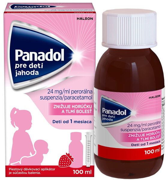 Panadol pro děti 24 mg/ml Jahoda sirup ke snížení horečky u dětí 100 ml