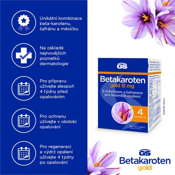 GS Betakaroten Gold 15 mg 80+40 kapslí