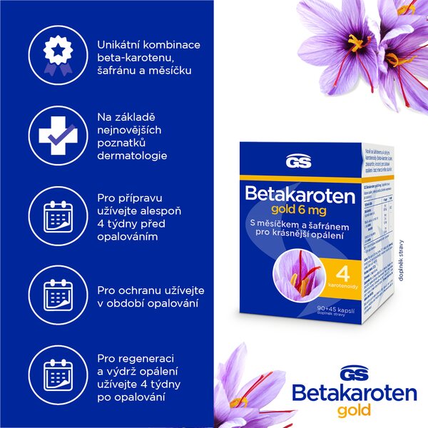 GS Betakaroten Gold 6 mg 90+45 kapslí