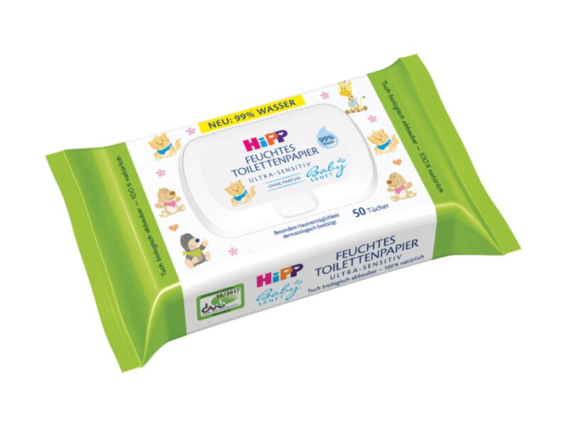 Hipp Babysanft Vlhčený toaletní papír 50 ks Hipp Babysanft Vlhčený toaletní papír 50 ks