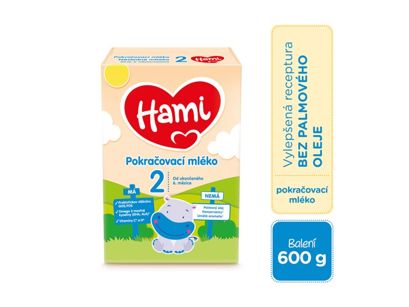 Hami 2 pokračovací mléko 600 g